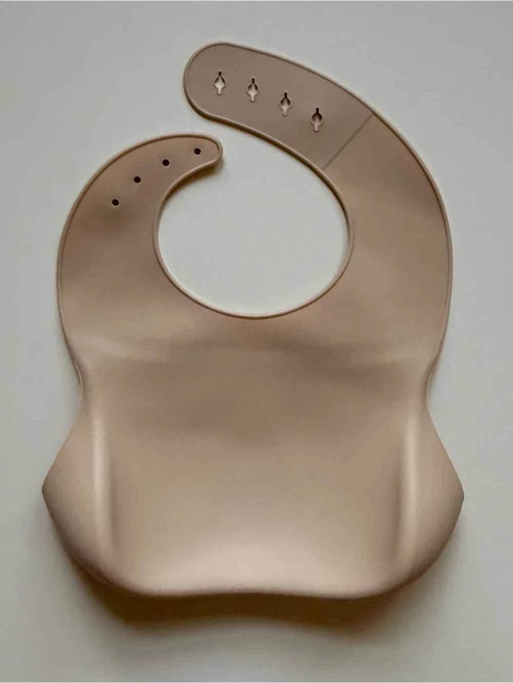 Set of 2 Baby Bibs - Silicone Beige Bib & Dinosaur Long-Sleeve Bib